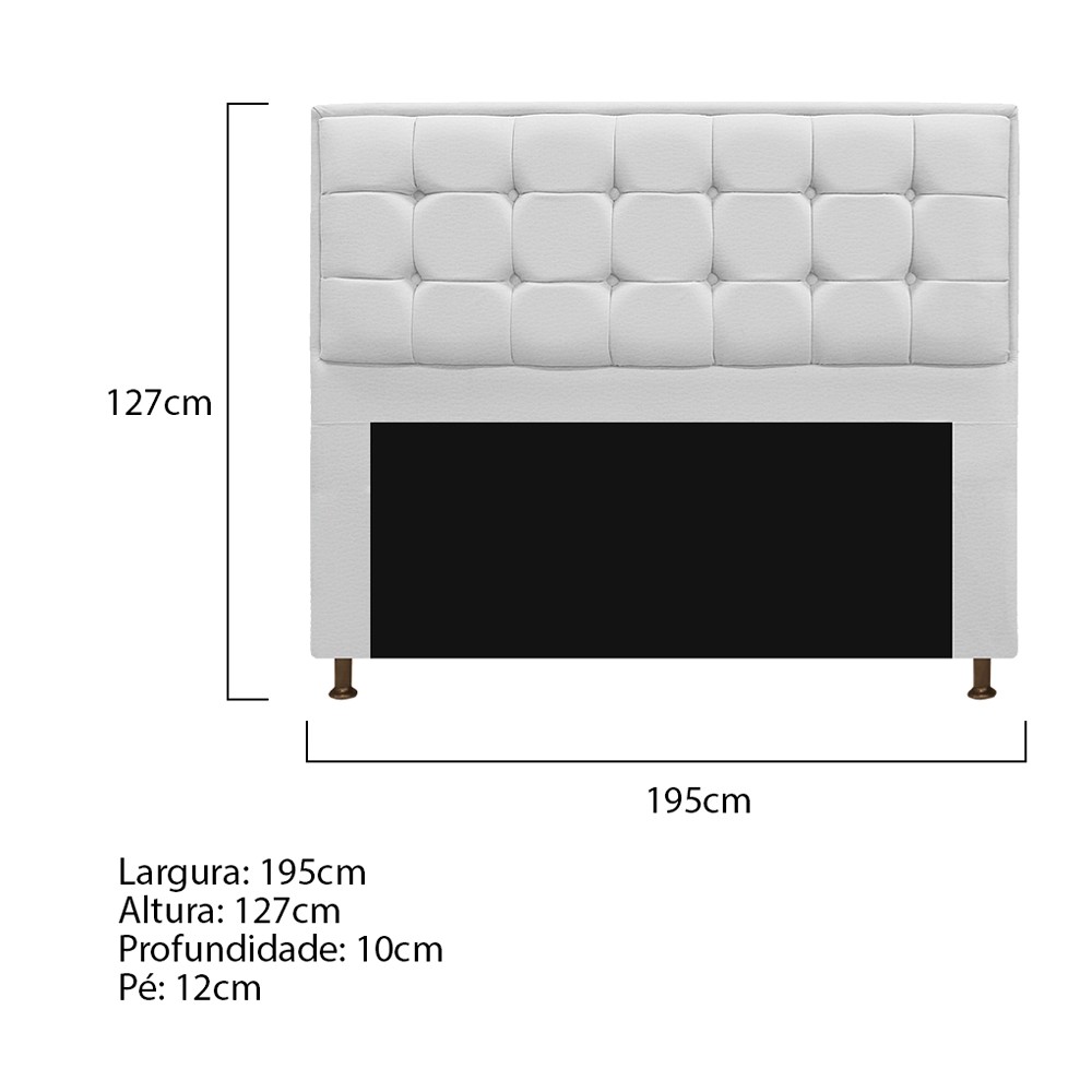 Kit Cabeceira e Calçadeira Copenhague 195 cm King Size Corano Branco - Amarena Móveis