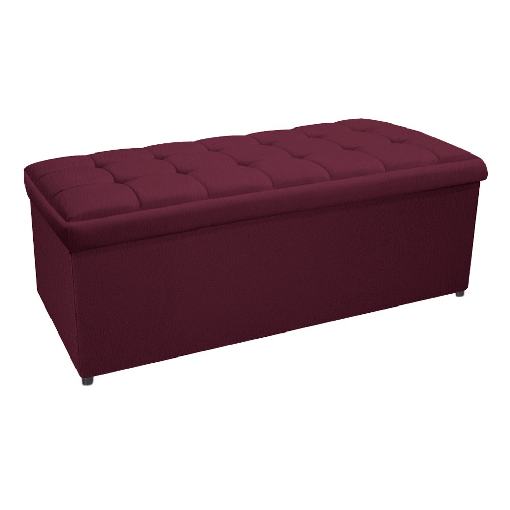 Kit Cabeceira e Calçadeira Copenhague 195 cm King Size Suede Bordô - Amarena Móveis