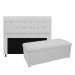 Kit Cabeceira e Calçadeira Copenhague 195 cm King Size Suede Branco - Amarena Móveis