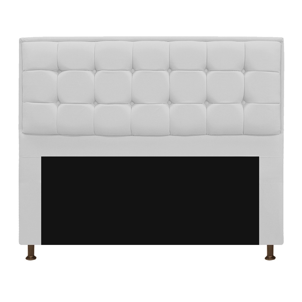 Kit Cabeceira e Calçadeira Copenhague 195 cm King Size Suede Branco - Amarena Móveis