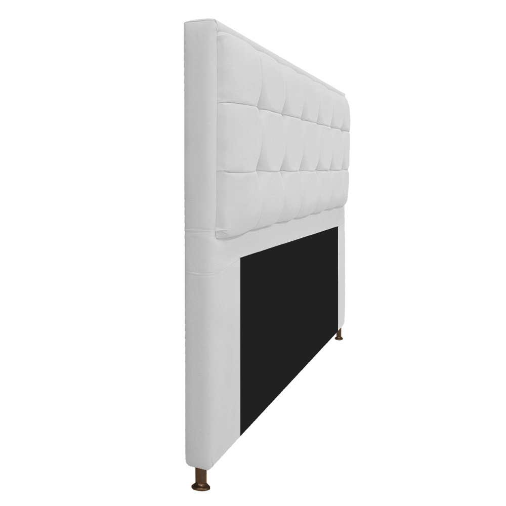 Kit Cabeceira e Calçadeira Copenhague 195 cm King Size Suede Branco - Amarena Móveis