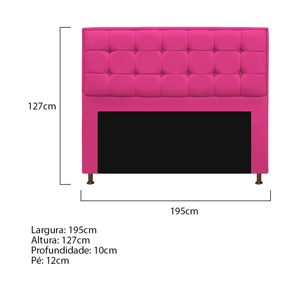 Kit Cabeceira e Calçadeira Copenhague 195 cm King Size Suede Pink - Amarena Móveis