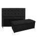 Kit Cabeceira e Calçadeira Copenhague 195 cm King Size Suede Preto - Amarena Móveis