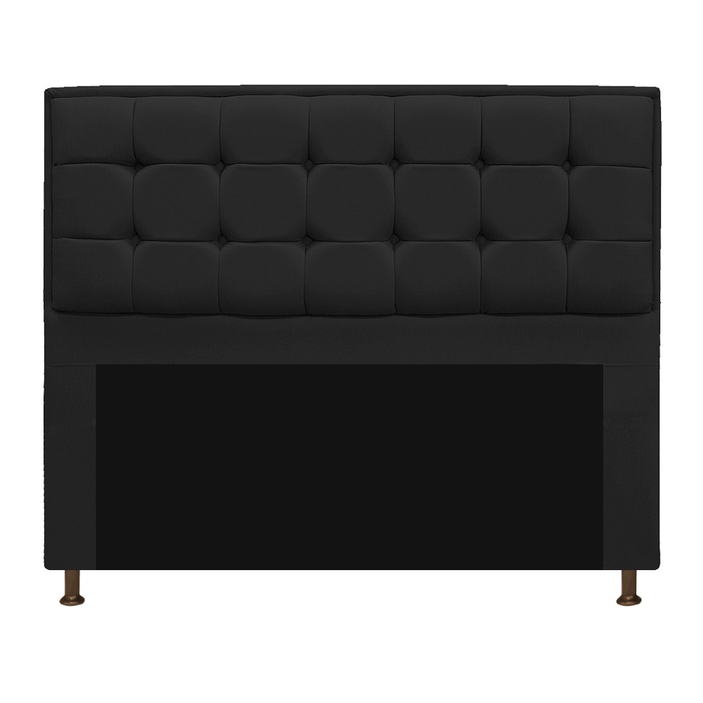 Kit Cabeceira e Calçadeira Copenhague 195 cm King Size Suede Preto - Amarena Móveis