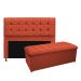 Kit Cabeceira e Calçadeira Copenhague 195 cm King Size Suede Terracota - Amarena Móveis