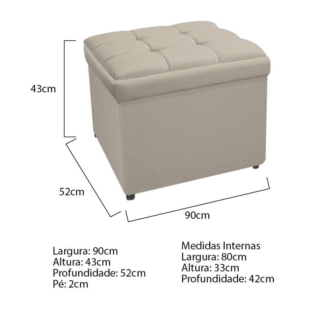 Kit Cabeceira e Calçadeira Copenhague 90 cm Solteiro Corano Bege - Amarena Móveis