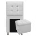 Kit Cabeceira e Calçadeira Copenhague 90 cm Solteiro Corano Branco - Amarena Móveis