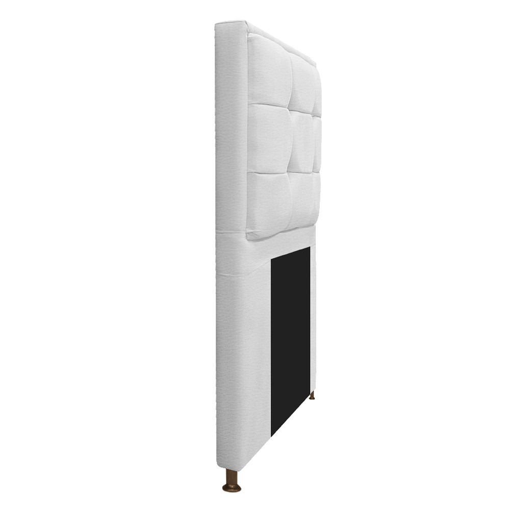 Kit Cabeceira e Calçadeira Copenhague 90 cm Solteiro Corano Branco - Amarena Móveis