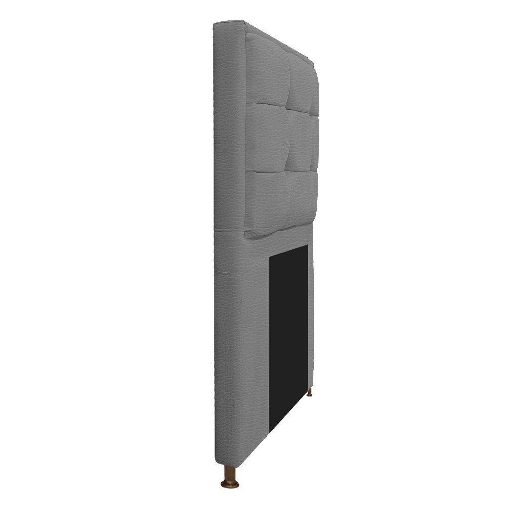Kit Cabeceira e Calçadeira Copenhague 90 cm Solteiro Corano Cinza - Amarena Móveis