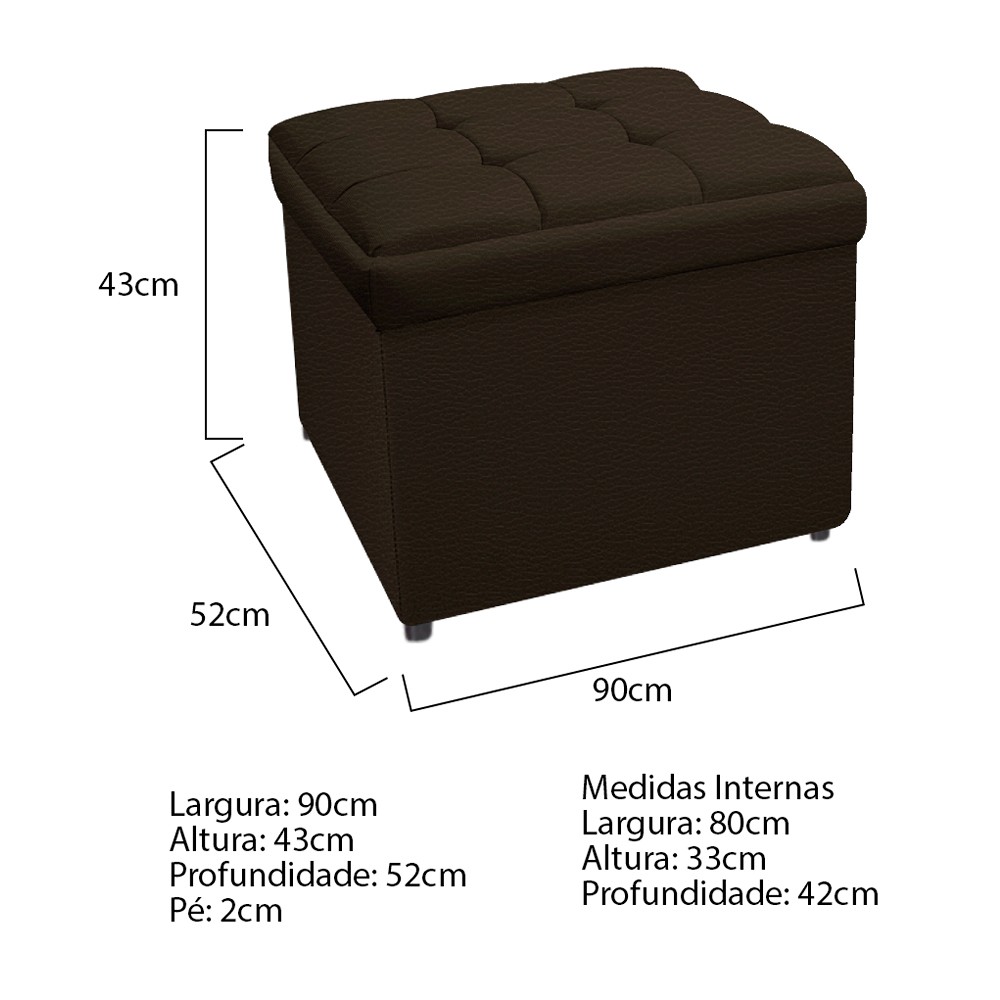 Kit Cabeceira e Calçadeira Copenhague 90 cm Solteiro Corano Marrom - Amarena Móveis