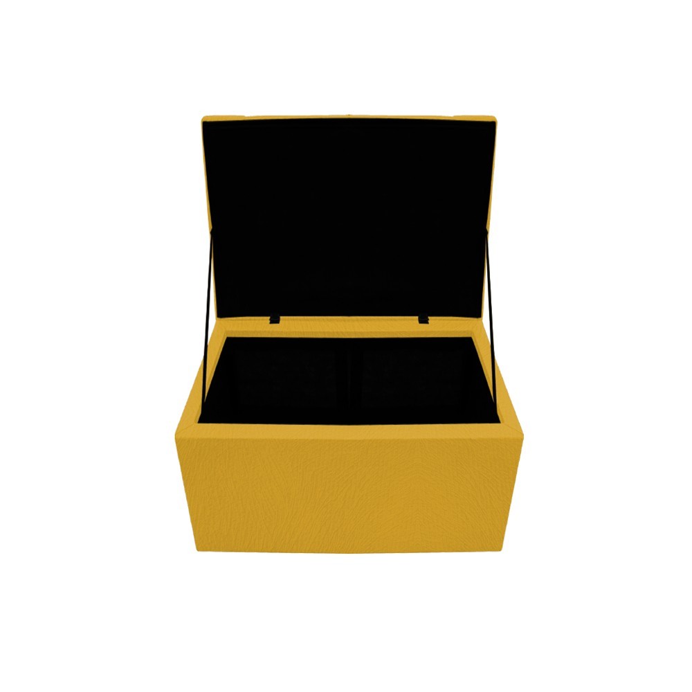 Kit Cabeceira e Calçadeira Copenhague 90 cm Solteiro Suede Amarelo - Amarena Móveis