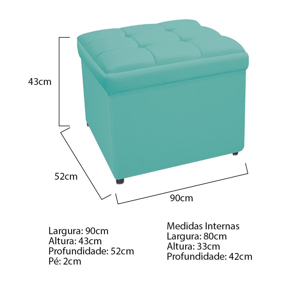 Kit Cabeceira e Calçadeira Copenhague 90 cm Solteiro Suede Azul Tiffany - Amarena Móveis