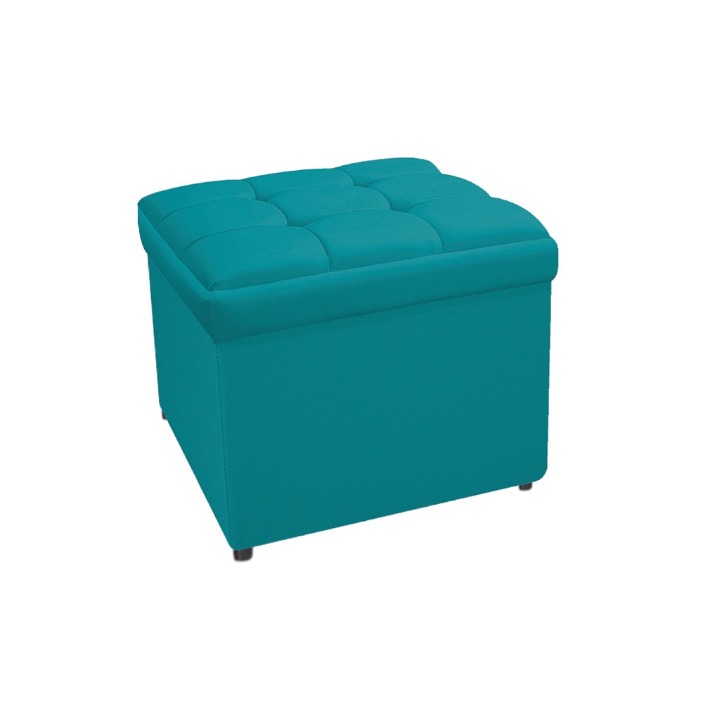 Kit Cabeceira e Calçadeira Copenhague 90 cm Solteiro Suede Azul Turquesa - Amarena Móveis