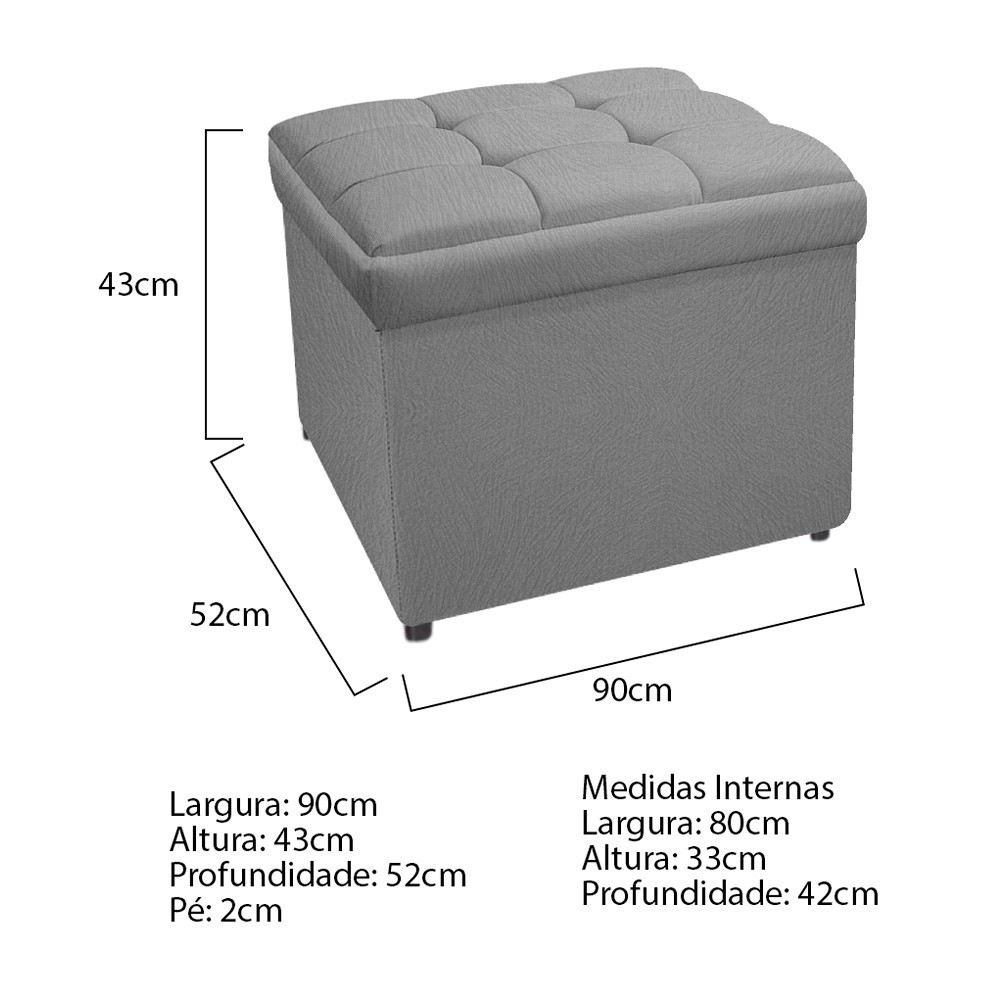 Kit Cabeceira e Calçadeira Copenhague 90 cm Solteiro Suede Cinza - Amarena Móveis