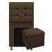 Kit Cabeceira e Calçadeira Copenhague 90 cm Solteiro Suede Marrom - Amarena Móveis