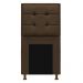 Kit Cabeceira e Calçadeira Copenhague 90 cm Solteiro Suede Marrom - Amarena Móveis