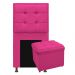 Kit Cabeceira e Calçadeira Copenhague 90 cm Solteiro Suede Pink - Amarena Móveis