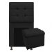 Kit Cabeceira e Calçadeira Copenhague 90 cm Solteiro Suede Preto - Amarena Móveis