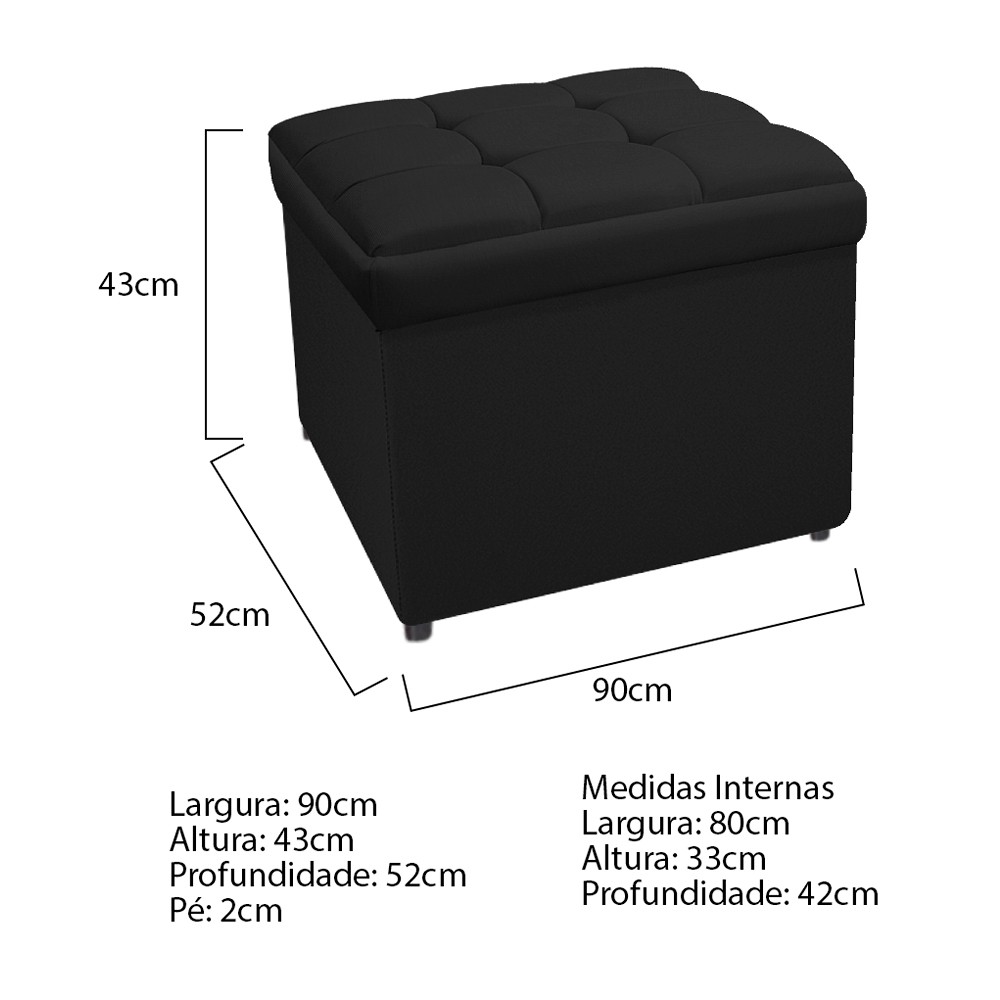 Kit Cabeceira e Calçadeira Copenhague 90 cm Solteiro Suede Preto - Amarena Móveis