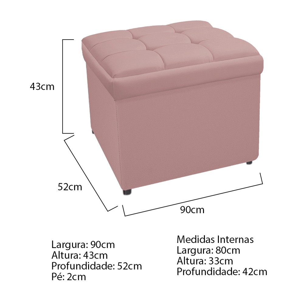 Kit Cabeceira e Calçadeira Copenhague 90 cm Solteiro Suede Rosê - Amarena Móveis