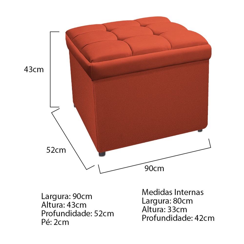 Kit Cabeceira e Calçadeira Copenhague 90 cm Solteiro Suede Terracota - Amarena Móveis