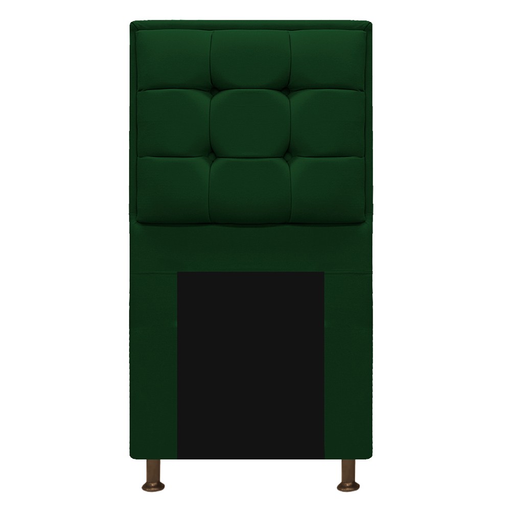 Kit Cabeceira e Calçadeira Copenhague 90 cm Solteiro Suede Verde - Amarena Móveis