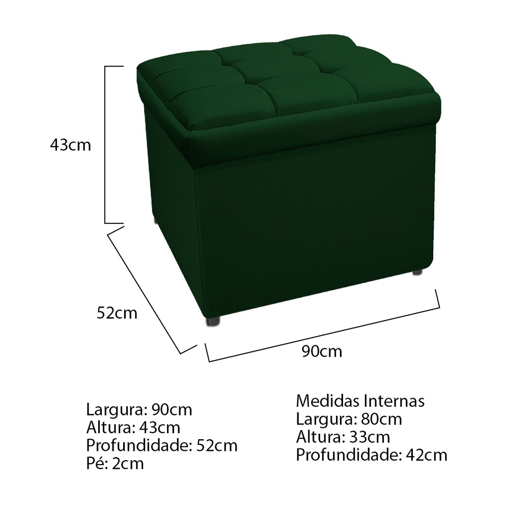 Kit Cabeceira e Calçadeira Copenhague 90 cm Solteiro Suede Verde - Amarena Móveis