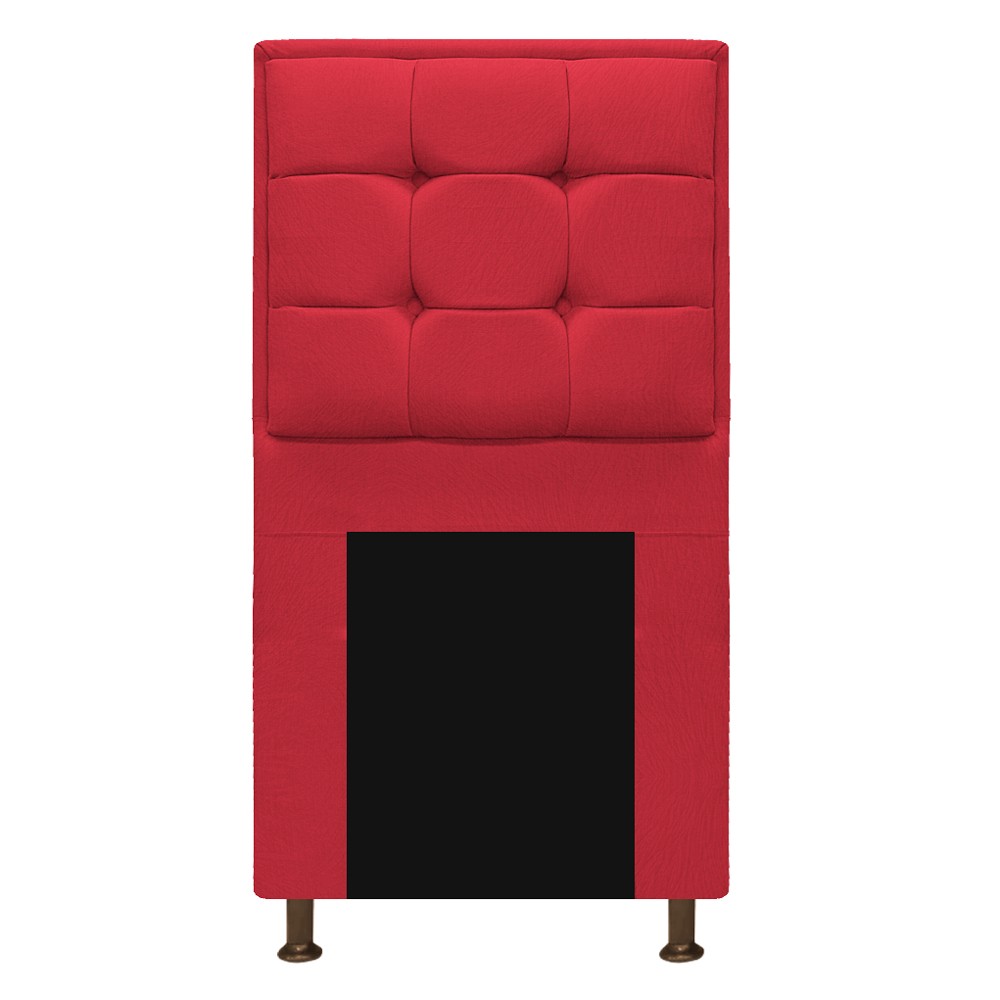 Kit Cabeceira e Calçadeira Copenhague 90 cm Solteiro Suede Vermelho - Amarena Móveis