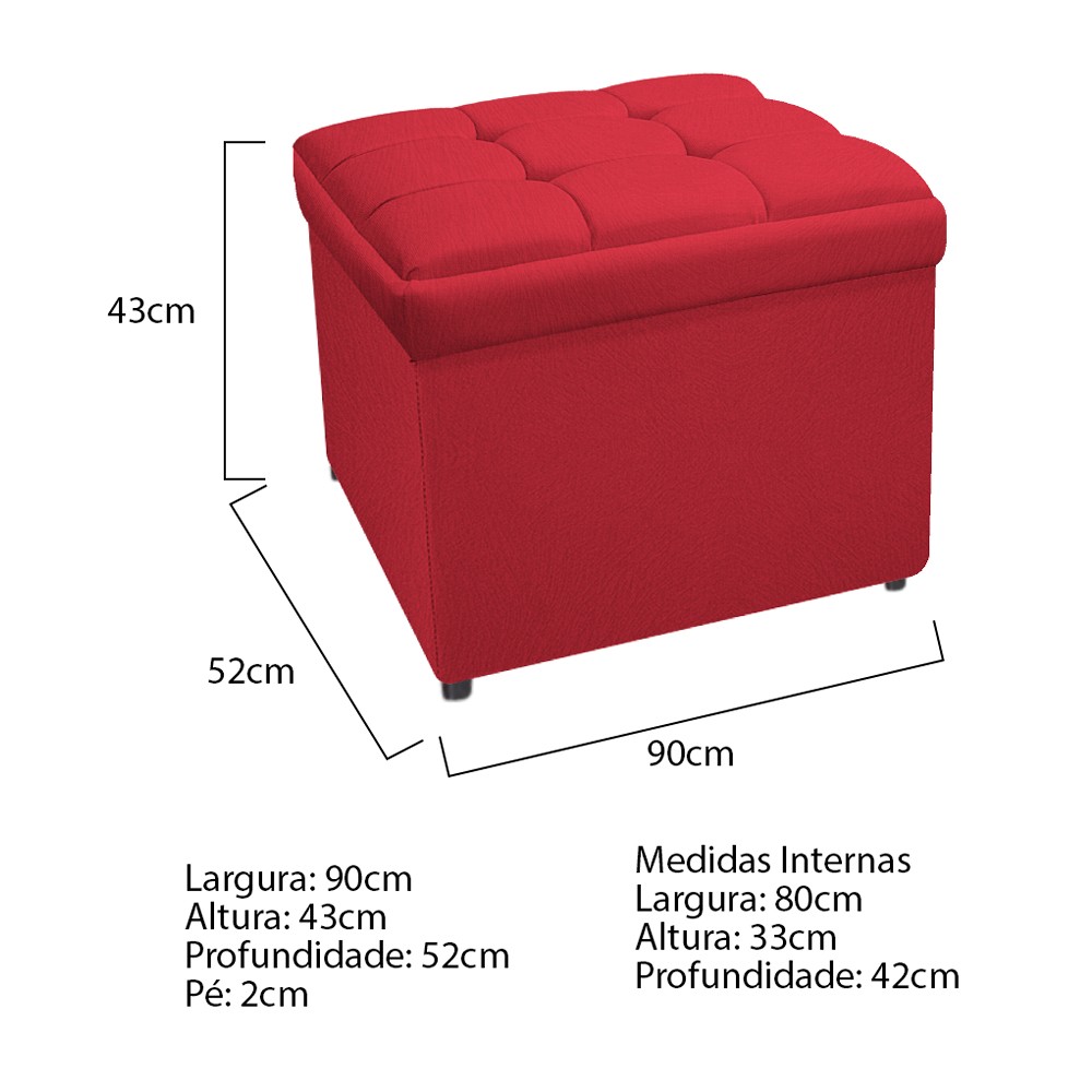 Kit Cabeceira e Calçadeira Copenhague 90 cm Solteiro Suede Vermelho - Amarena Móveis