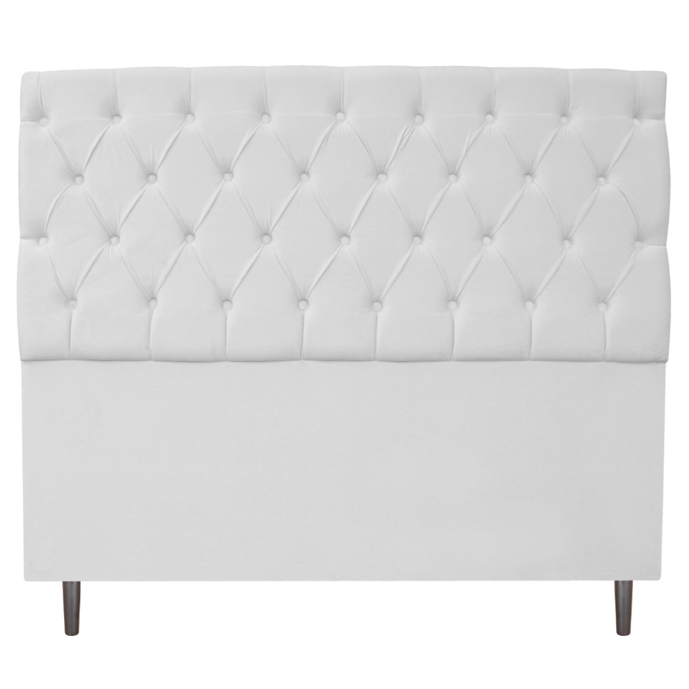 Kit Cabeceira e Calçadeira Liverpool 140 cm Casal Corano Branco - Amarena Móveis