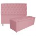 Kit Cabeceira e Calçadeira Liverpool 140 cm Casal Suede Rosa Bebê - Amarena Móveis