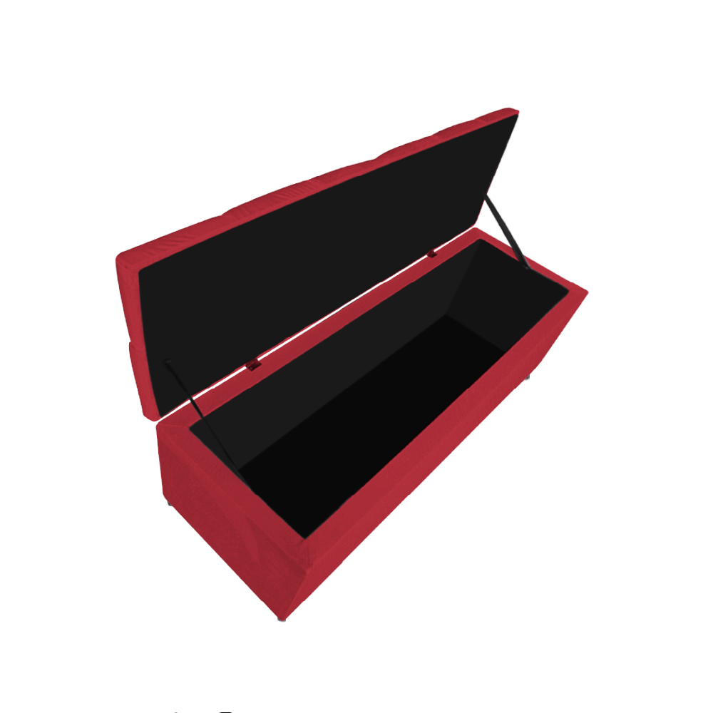Kit Cabeceira e Calçadeira Liverpool 140 cm Casal Suede Vermelho - Amarena Móveis