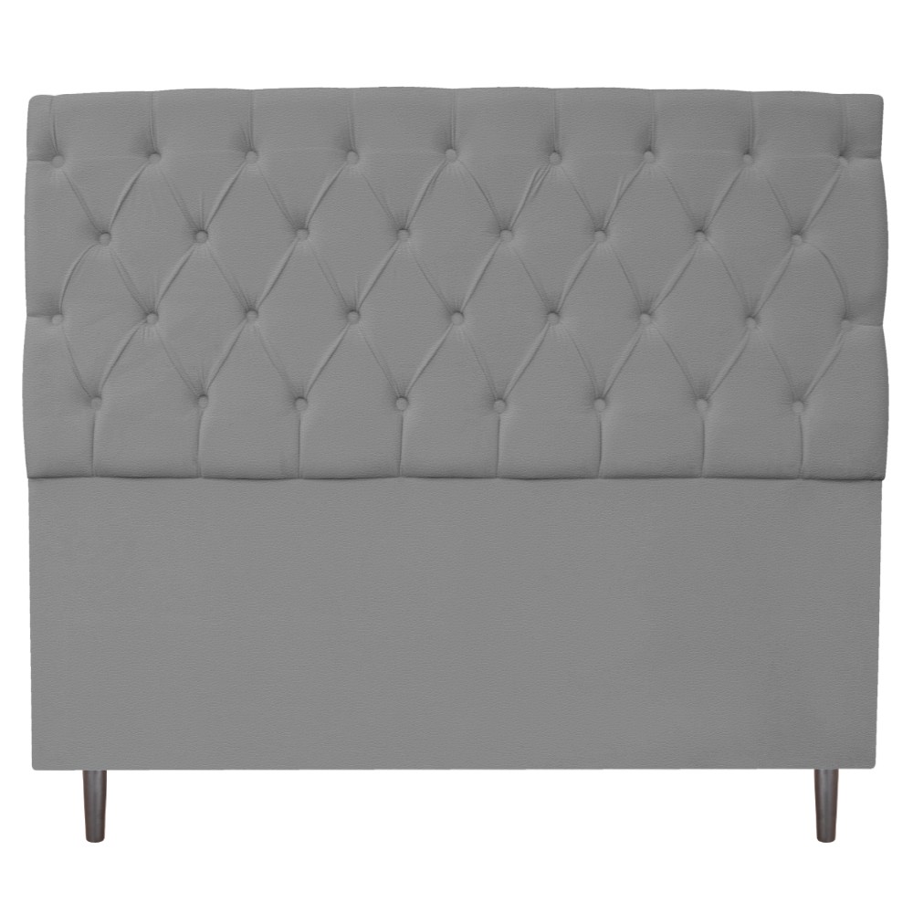 Kit Cabeceira e Calçadeira Liverpool 160 cm Queen Size Corano Cinza - Amarena Móveis