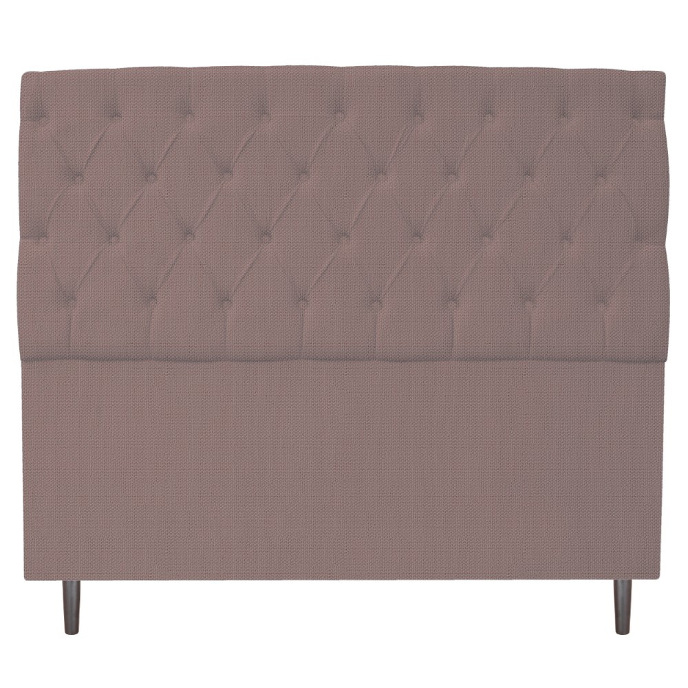 Kit Cabeceira e Calçadeira Liverpool 160 cm Queen Size Linho Rosê - Amarena Móveis