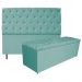 Kit Cabeceira e Calçadeira Liverpool 160 cm Queen Size Suede Azul Tiffany - Amarena Móveis