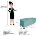 Kit Cabeceira e Calçadeira Liverpool 160 cm Queen Size Suede Azul Tiffany - Amarena Móveis