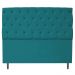 Kit Cabeceira e Calçadeira Liverpool 160 cm Queen Size Suede Azul Turquesa - Amarena Móveis