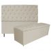 Kit Cabeceira e Calçadeira Liverpool 160 cm Queen Size Suede Bege - Amarena Móveis