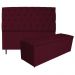 Kit Cabeceira e Calçadeira Liverpool 160 cm Queen Size Suede Bordô - Amarena Móveis