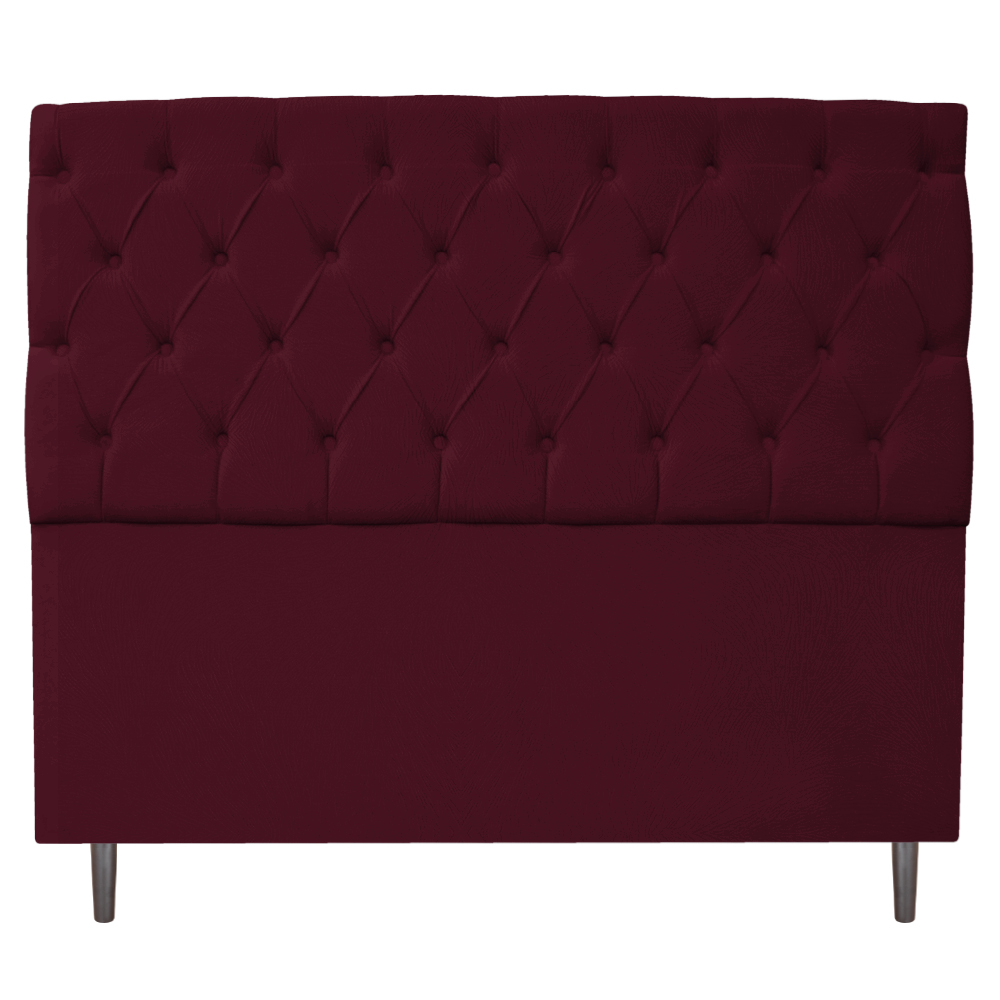 Kit Cabeceira e Calçadeira Liverpool 160 cm Queen Size Suede Bordô - Amarena Móveis