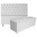 Kit Cabeceira e Calçadeira Liverpool 160 cm Queen Size Suede Branco - Amarena Móveis