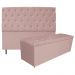 Kit Cabeceira e Calçadeira Liverpool 160 cm Queen Size Suede Rosê - Amarena Móveis