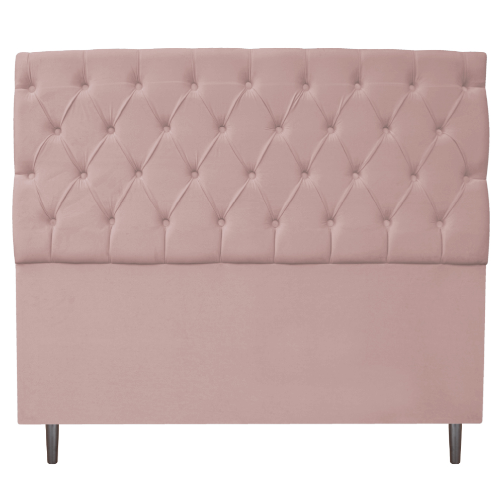 Kit Cabeceira e Calçadeira Liverpool 160 cm Queen Size Suede Rosê - Amarena Móveis