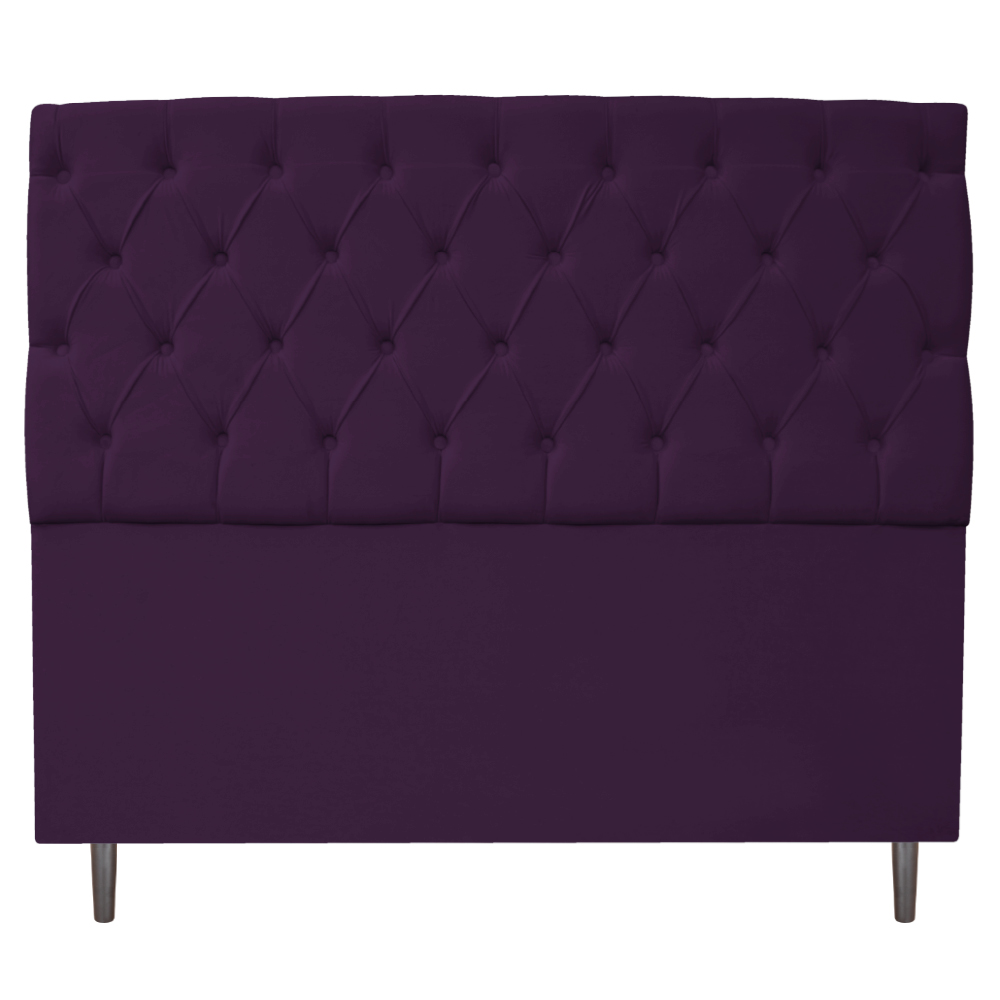 Kit Cabeceira e Calçadeira Liverpool 160 cm Queen Size Suede Roxo - Amarena Móveis
