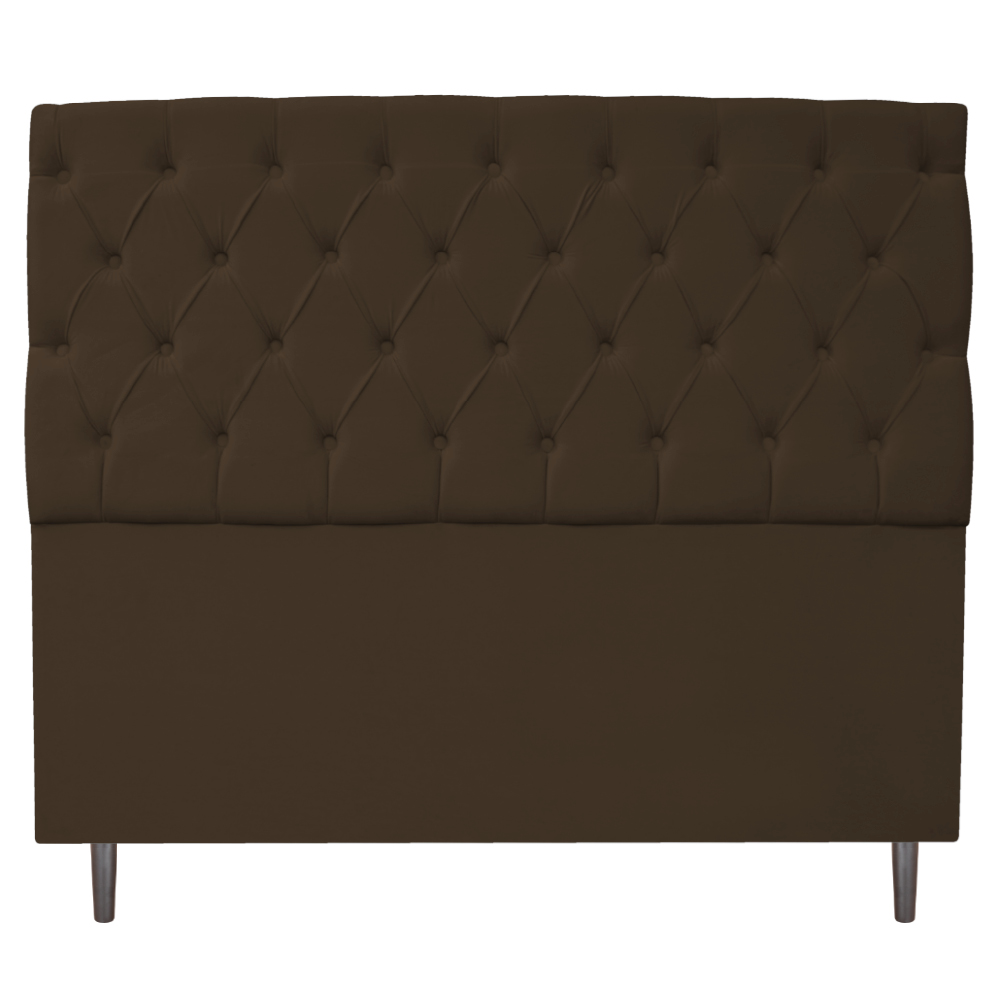 Kit Cabeceira e Calçadeira Liverpool 195 cm King Size Suede Marrom - Amarena Móveis