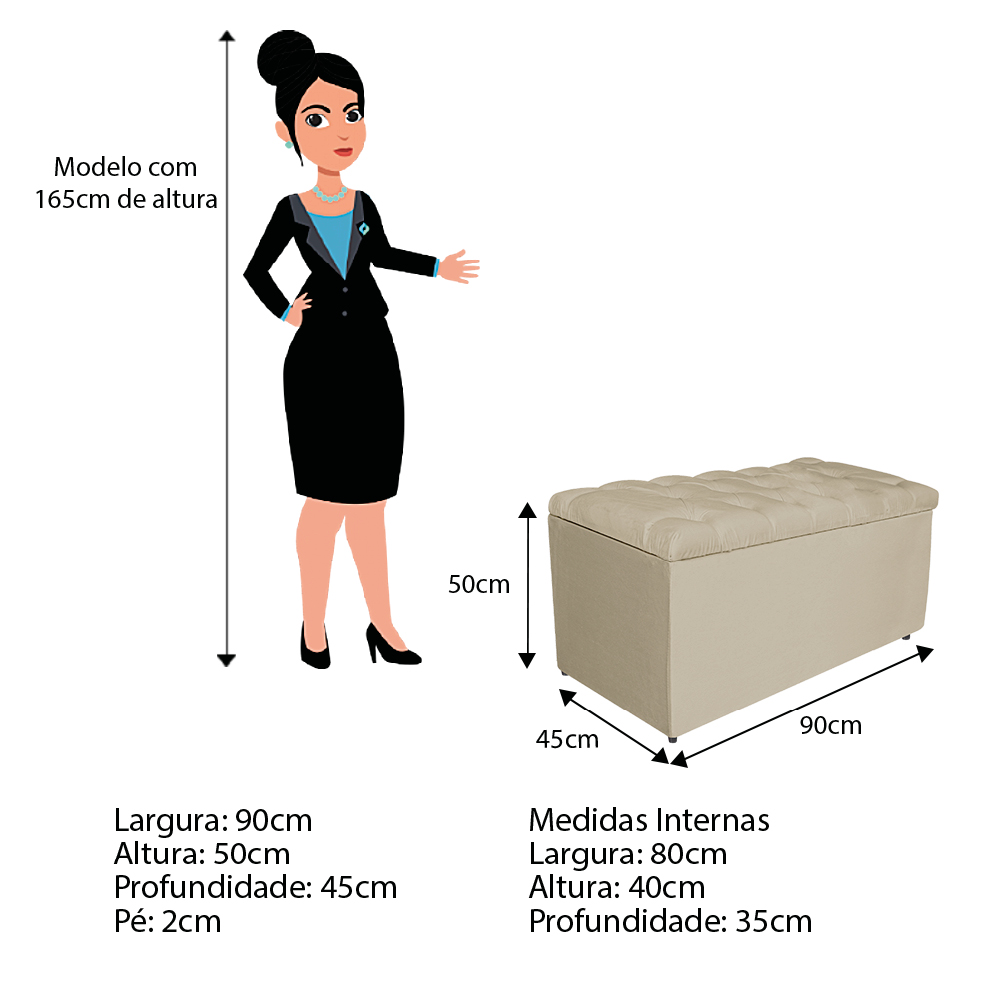 Kit Cabeceira e Calçadeira Liverpool 90 cm Solteiro Corano Bege - Amarena Móveis