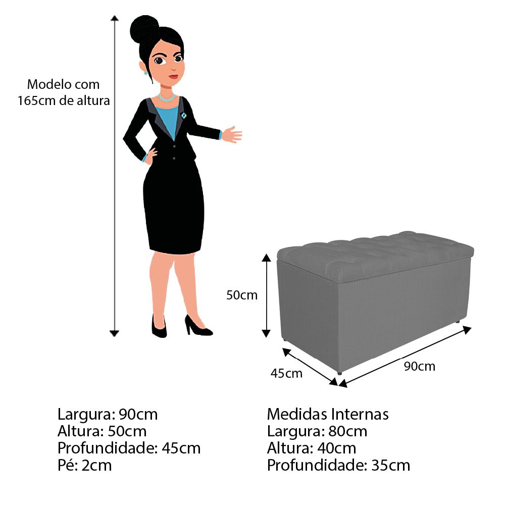 Kit Cabeceira e Calçadeira Liverpool 90 cm Solteiro Linho Chumbo - Amarena Móveis