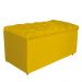 Kit Cabeceira e Calçadeira Liverpool 90 cm Solteiro Suede Amarelo - Amarena Móveis
