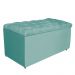 Kit Cabeceira e Calçadeira Liverpool 90 cm Solteiro Suede Azul Tiffany - Amarena Móveis