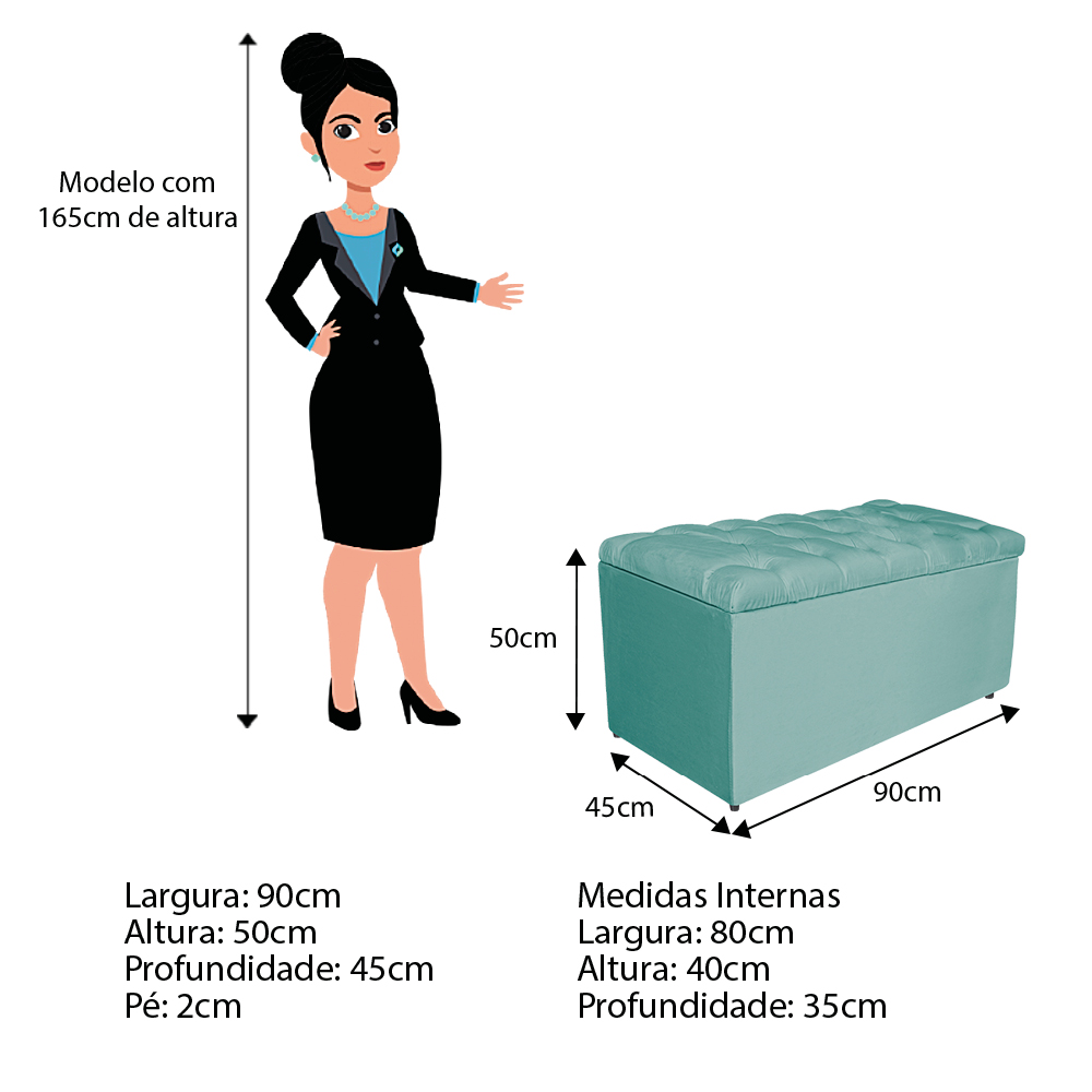 Kit Cabeceira e Calçadeira Liverpool 90 cm Solteiro Suede Azul Tiffany - Amarena Móveis